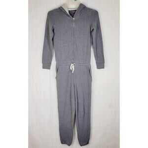 Aerie grey hooded button front jumpsuit Size Small Casual Leisurewear Jogger